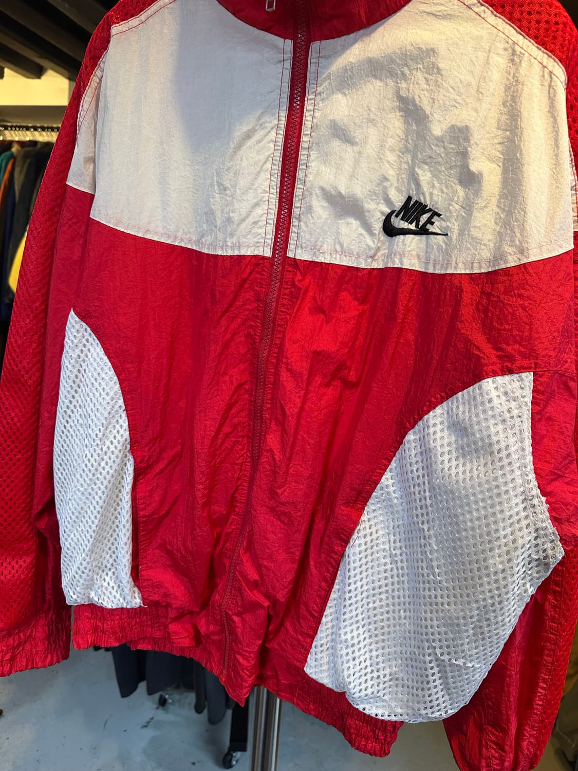 90s 올드스쿨 나이키 스우시 커스텀 메쉬 트랙 자켓 상품이미지4