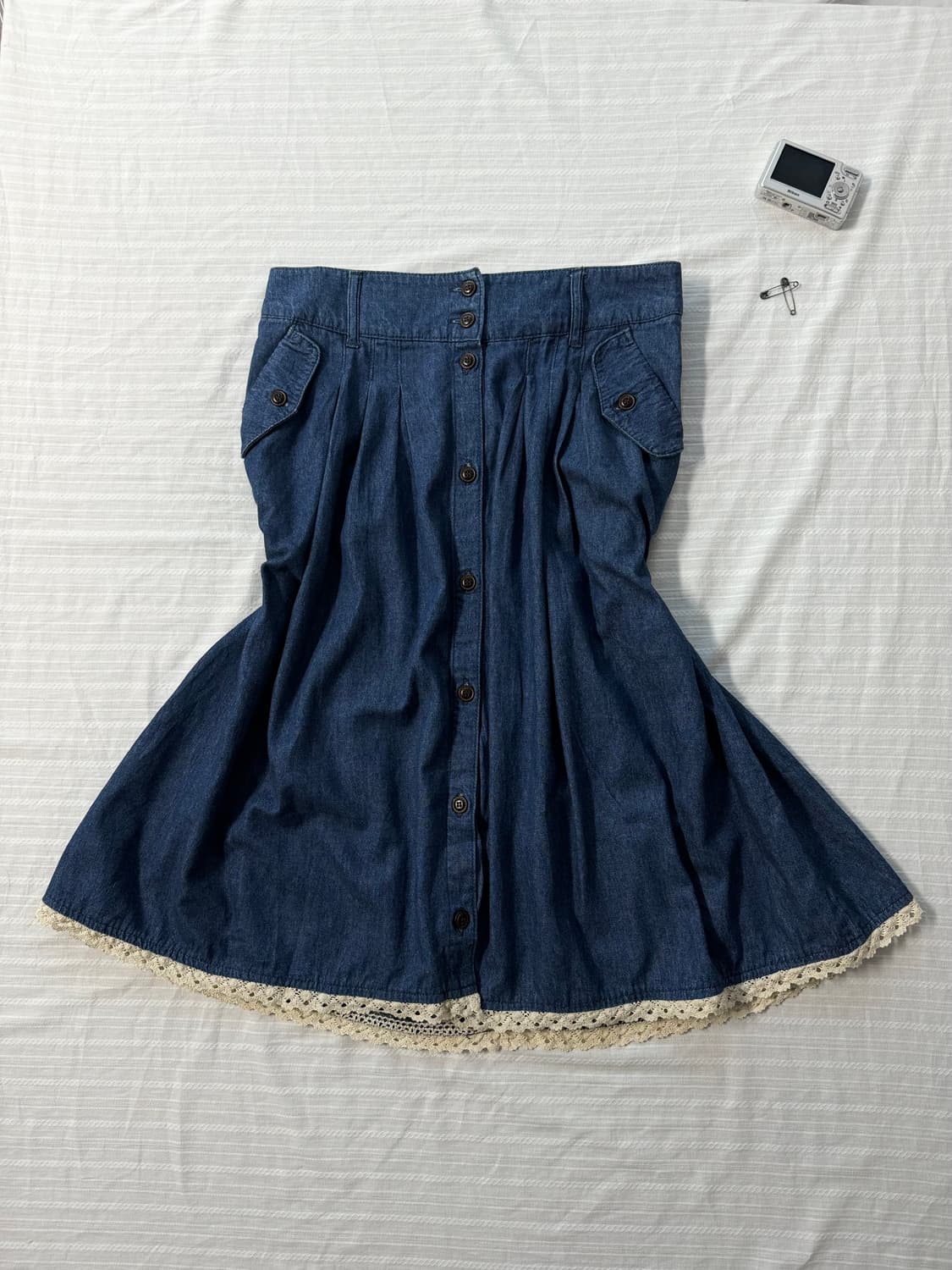 애플 민트 레이스 펀칭 가디건 데님 스커트 2pcs SET 상품이미지9