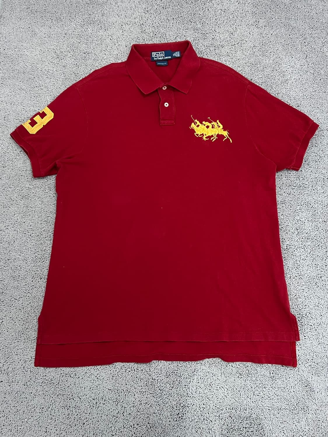 (XL) 폴로랄프로렌 자수로고 반팔 카라 티 레드 상품이미지1