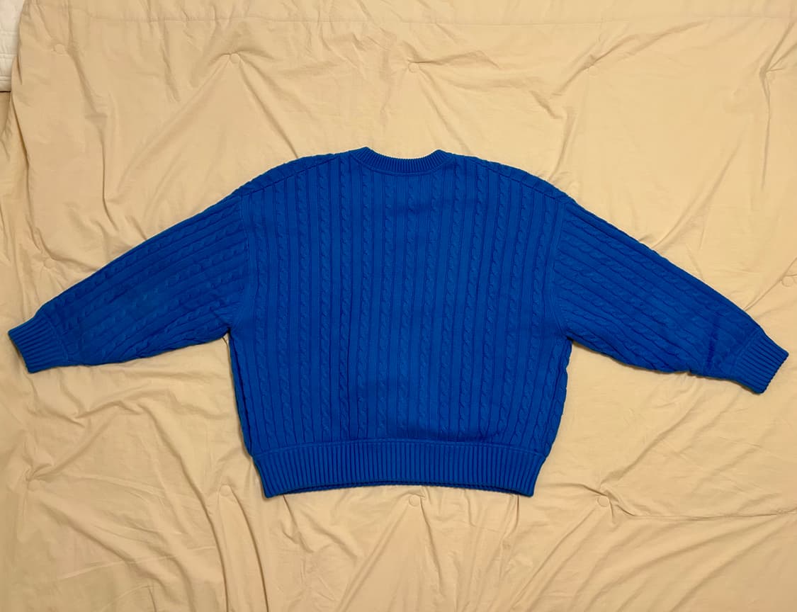 Alexander Wang 케이블 니트 크롭 스웨터 블루 XS 상품이미지2