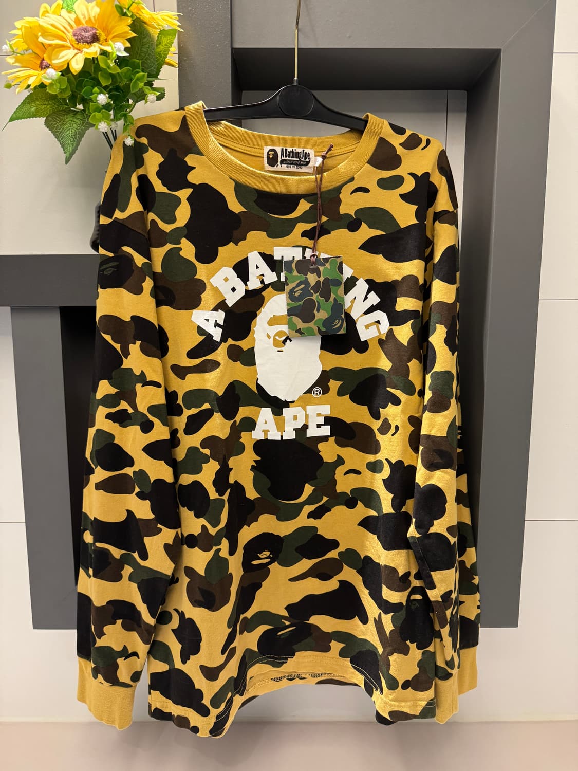 베이프 카모 스웨트셔츠 옐로우 상품이미지2