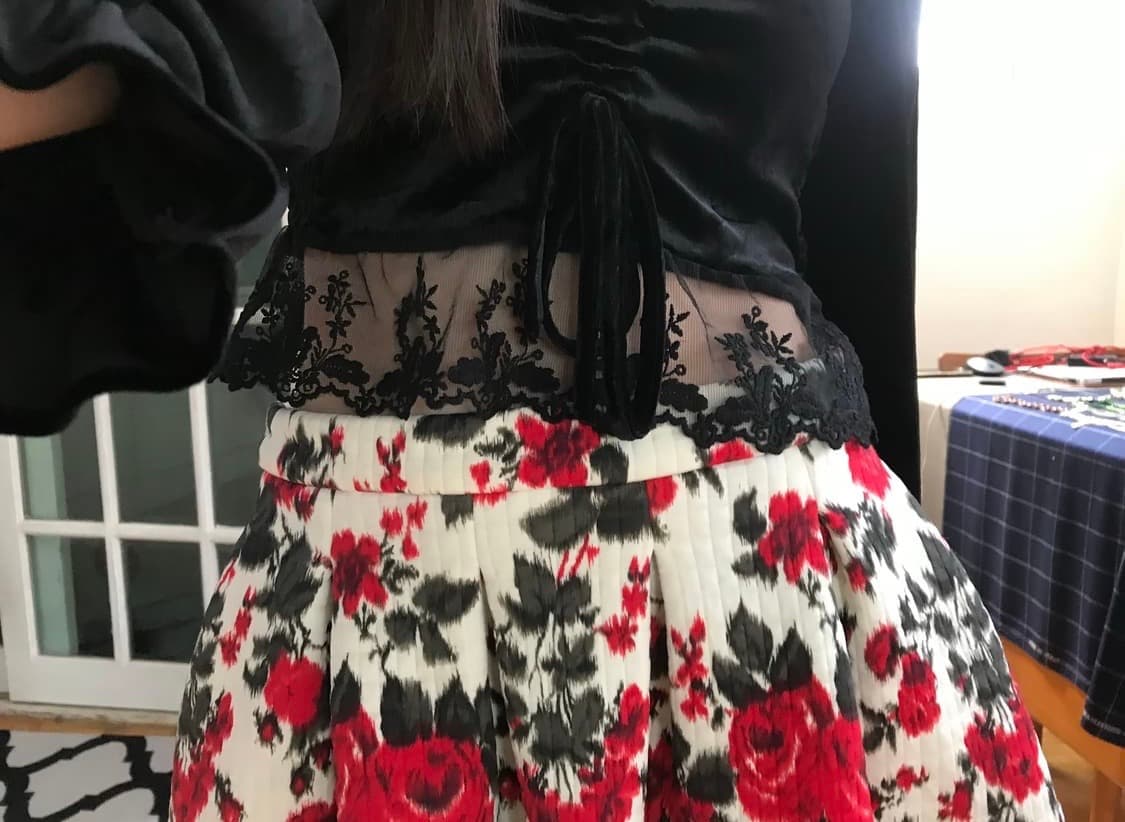 vintage velvet lace top 상품이미지5