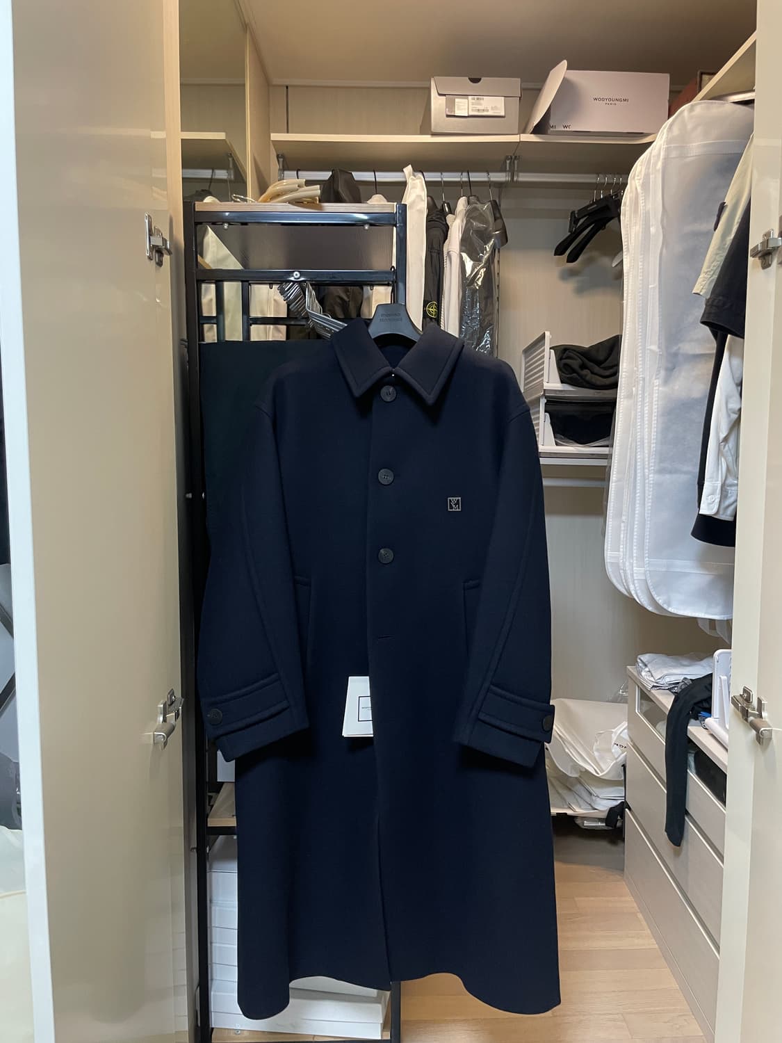 우영미 24fw 네이비 발마칸 코트 46사이즈 상품이미지1