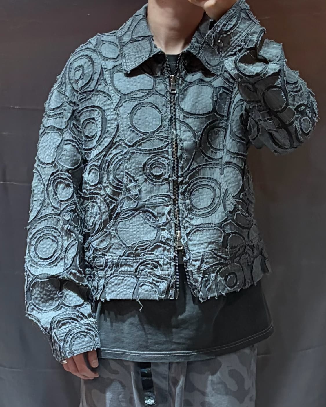 (새상품) 앤더슨벨 번아웃 다이드 집업 자켓 상품이미지2