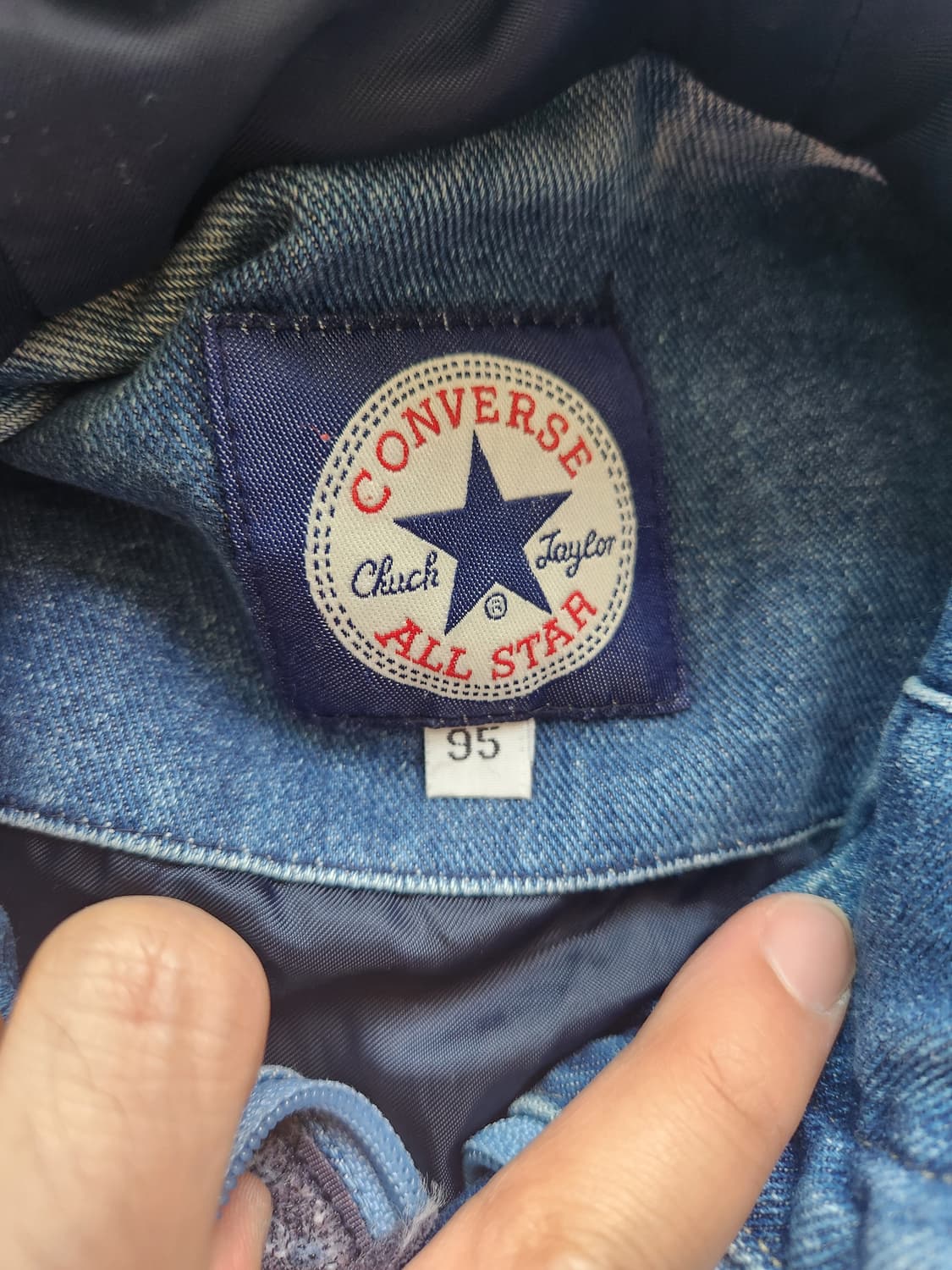 90s 컨버스 올스타 데님 후드 자켓 95(M정도) 상품이미지2