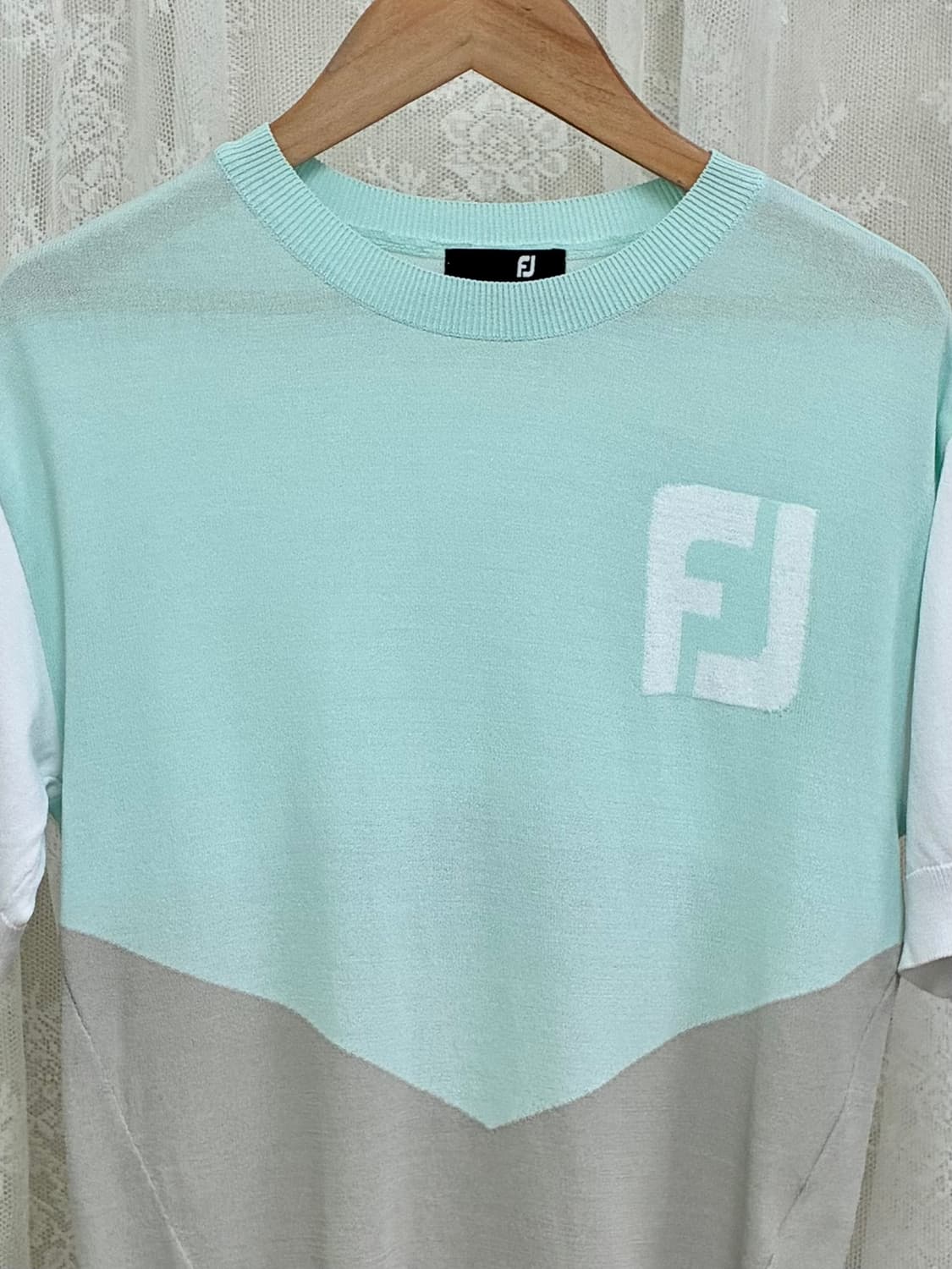 S) 풋조이 FJ 반팔 니트 민트 그레이 상품이미지3
