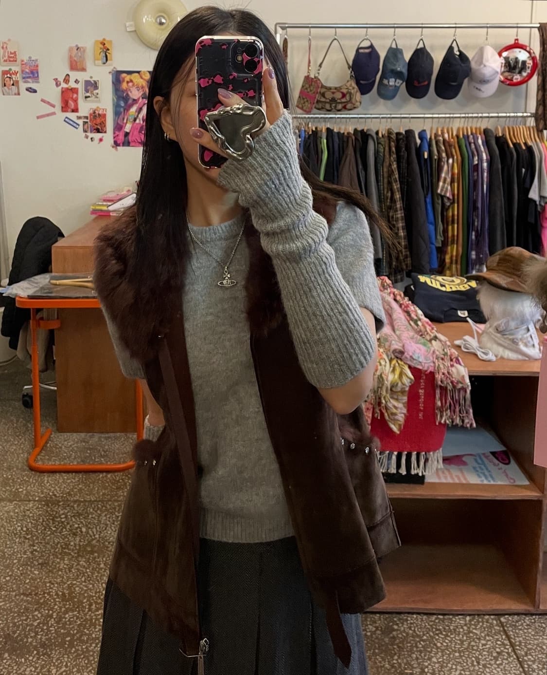 브라운 스웨이드 퍼자켓 [무배] 상품이미지2