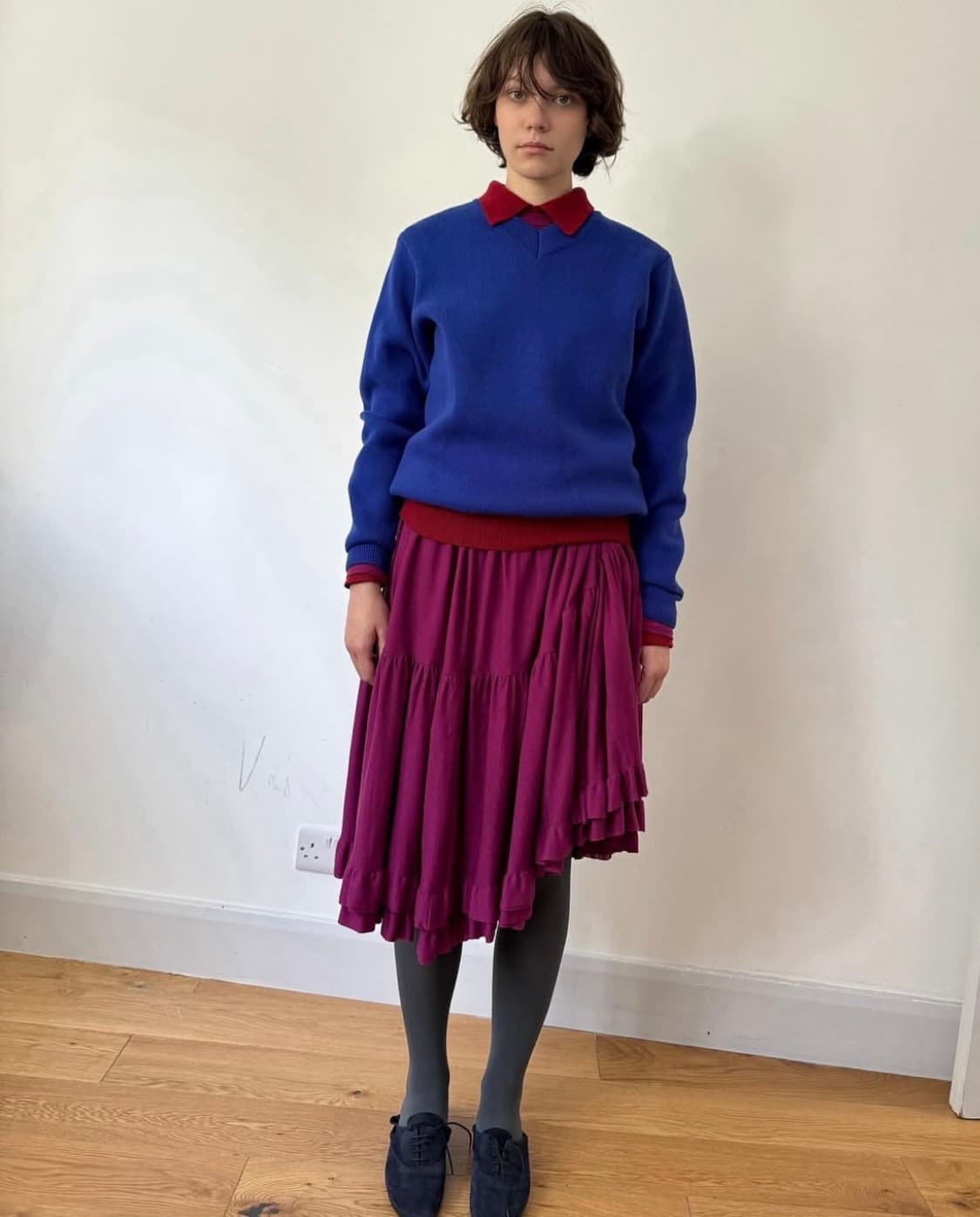 cosmoss 코스모스 프릴 스커트 마젠타 상품이미지1