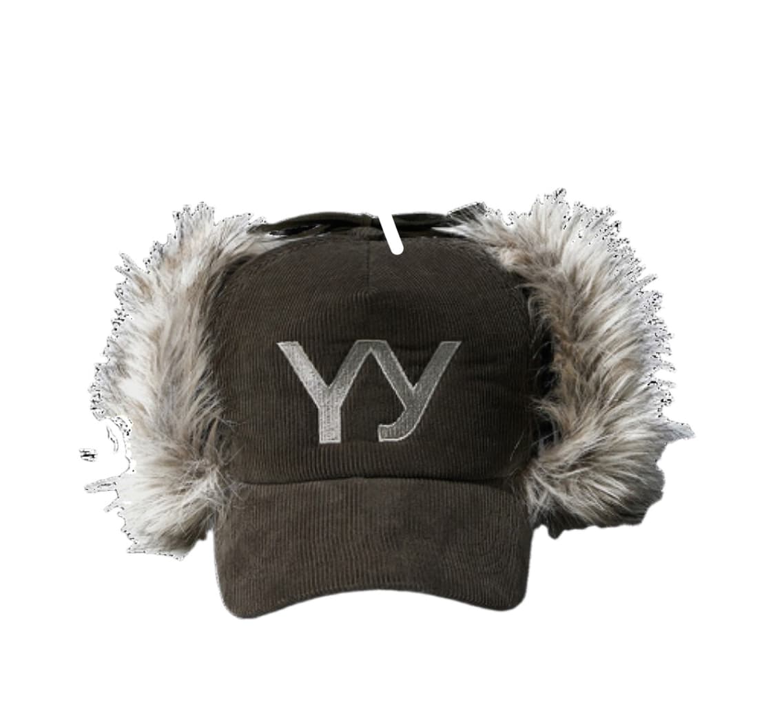 오픈 Yy 포우 퍼 코듀로이 이어플랩 캡 카키 상품이미지1