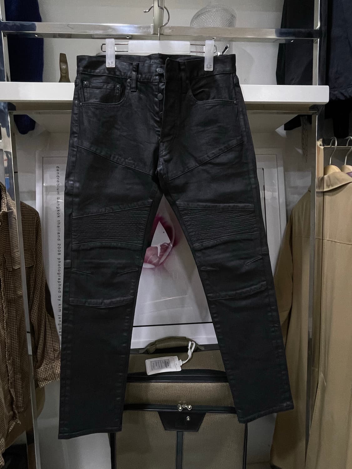 폴로랄프로렌/블랙 모토 오일왁싱팬츠 상품이미지1