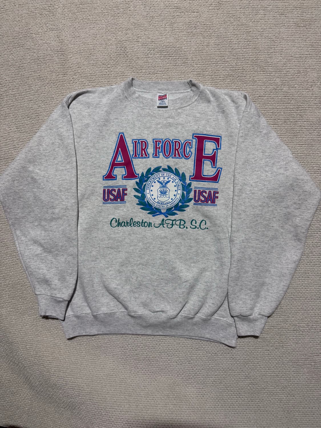 90s USA  AIR FORCE 프린팅 스웻셔츠 L 상품이미지2