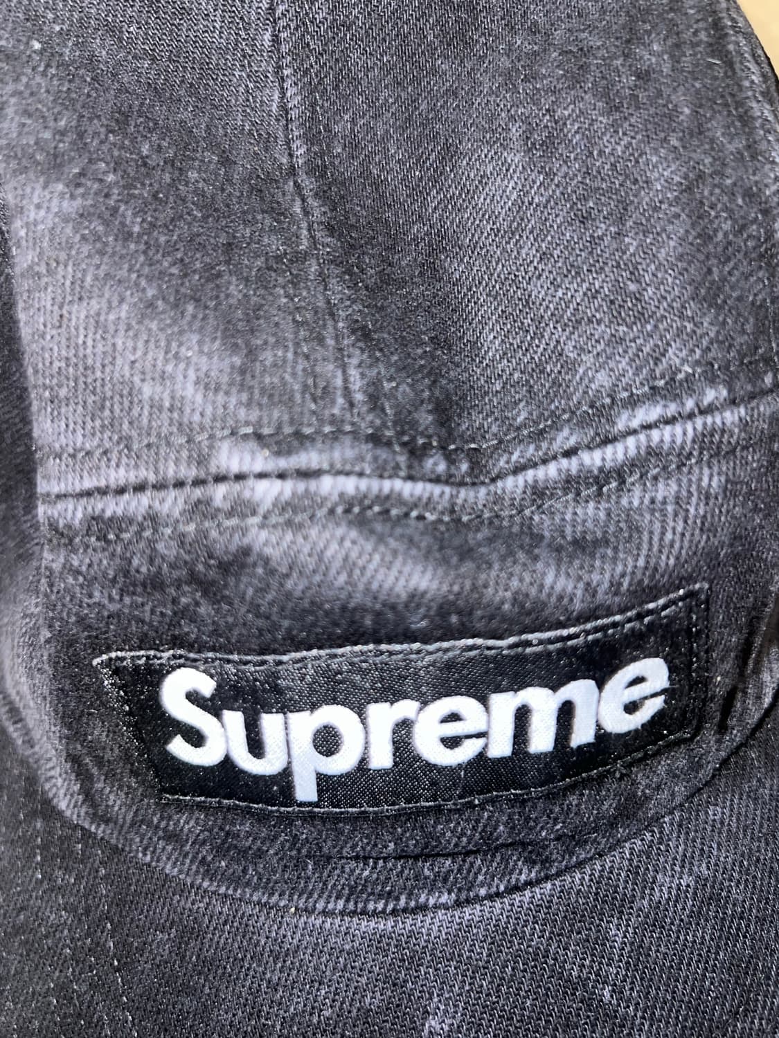 슈프림 데님 캠프캡 블랙 23ss 상품이미지2
