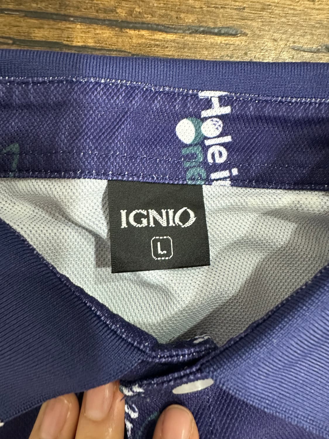 IGNIO 이그니오 기능성 쿨링 골프 반팔 카라티 L 네이비 패턴 (새제 상품이미지5