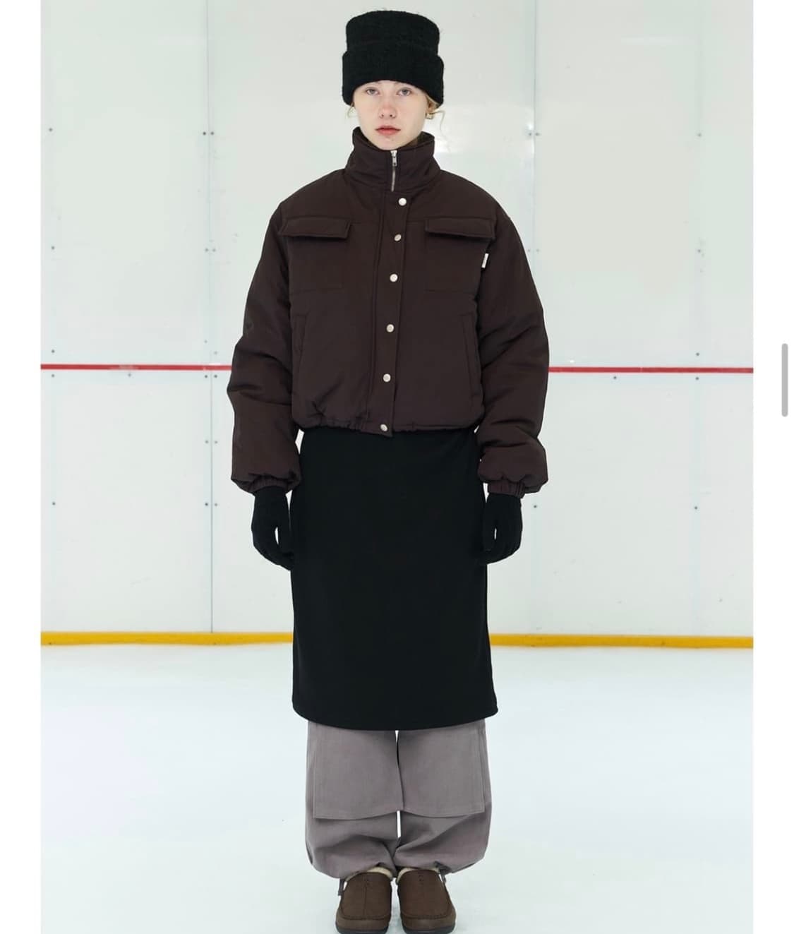 페스토 PESTO 집업 셔링 드레스 블랙 상품이미지1