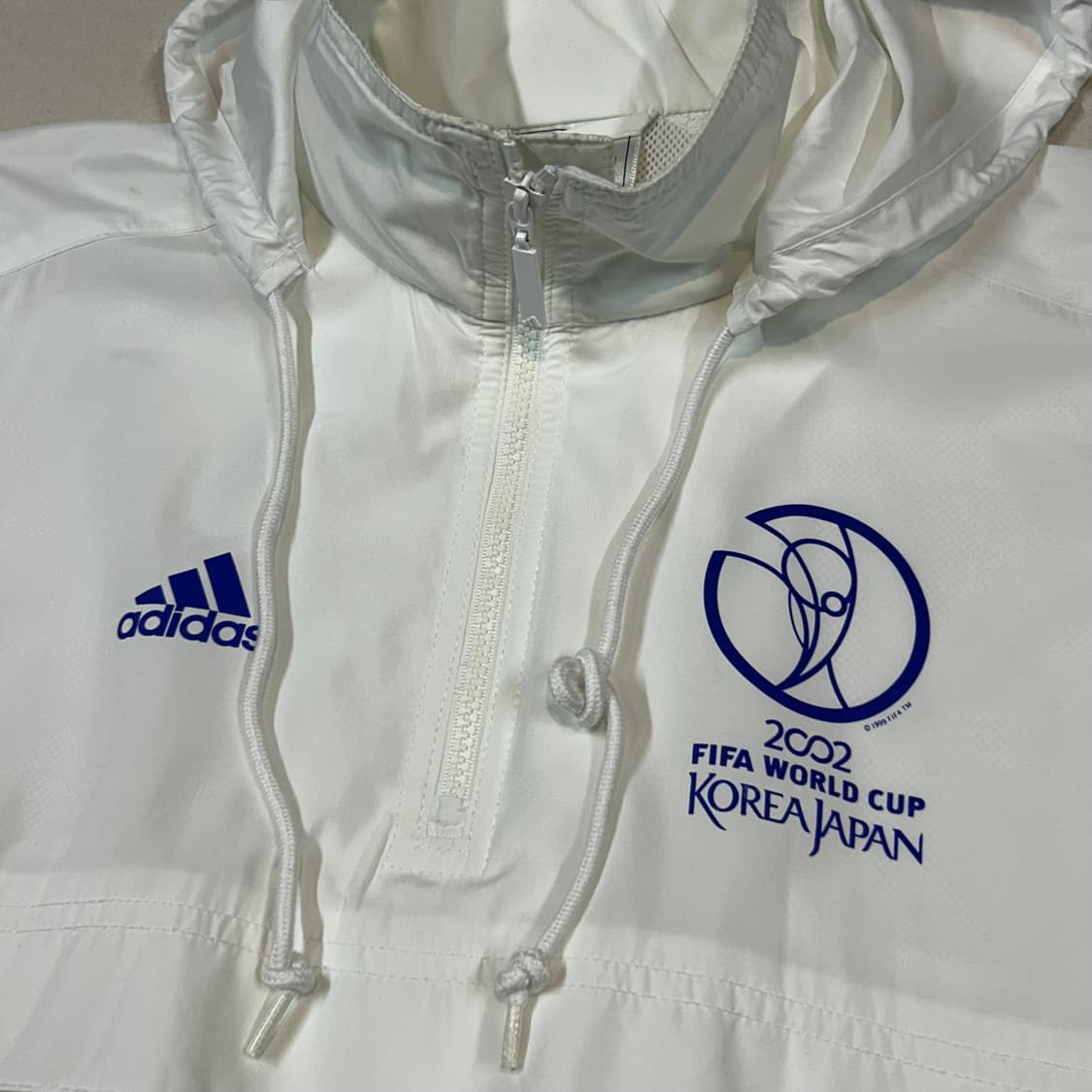 M) 아디다스 2002 월드컵 반집업 아노락 바람막이 화이트 상품이미지3