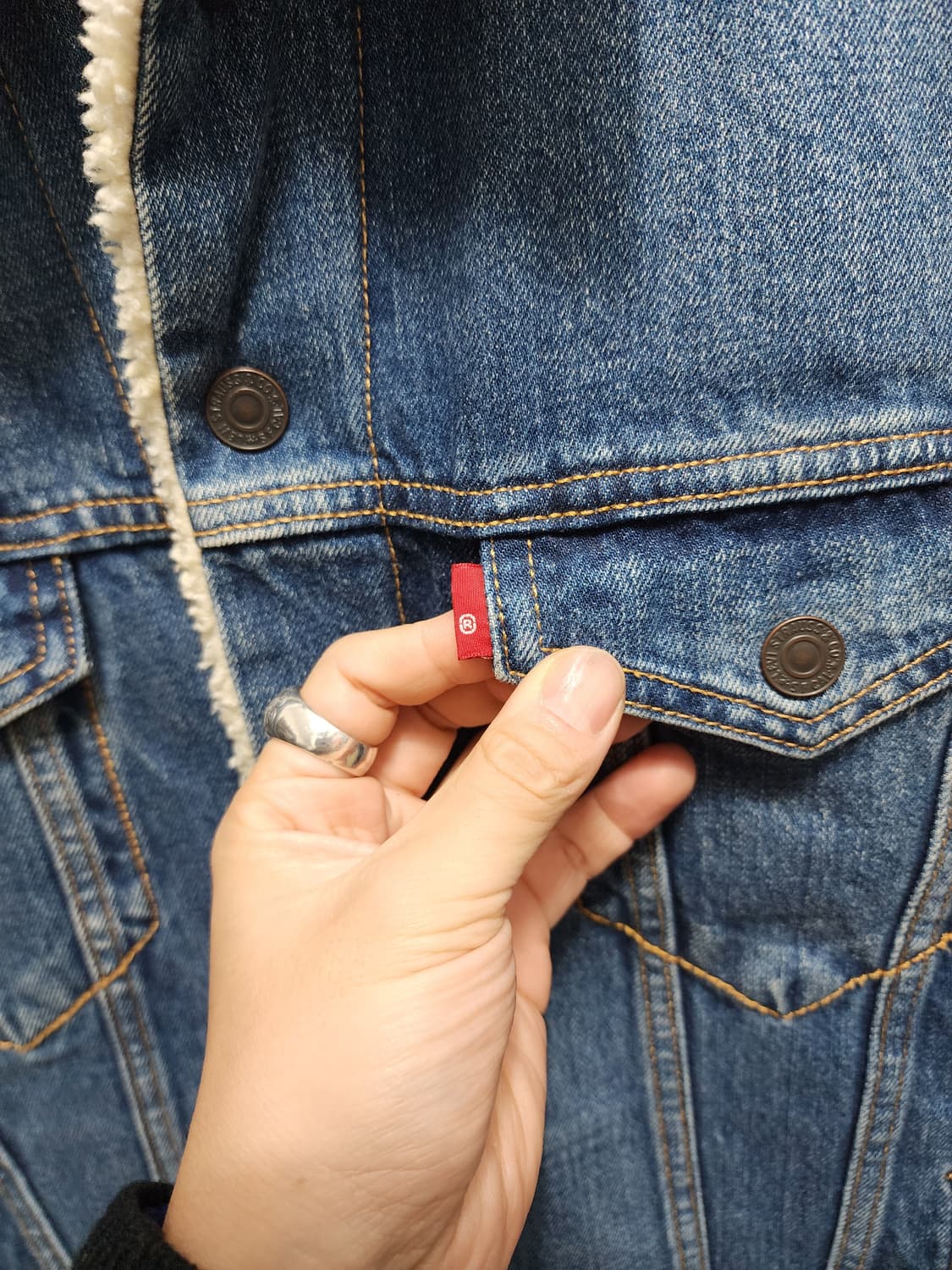 리바이스 뽀글이 쉐르파 양털 청자켓 상품이미지5