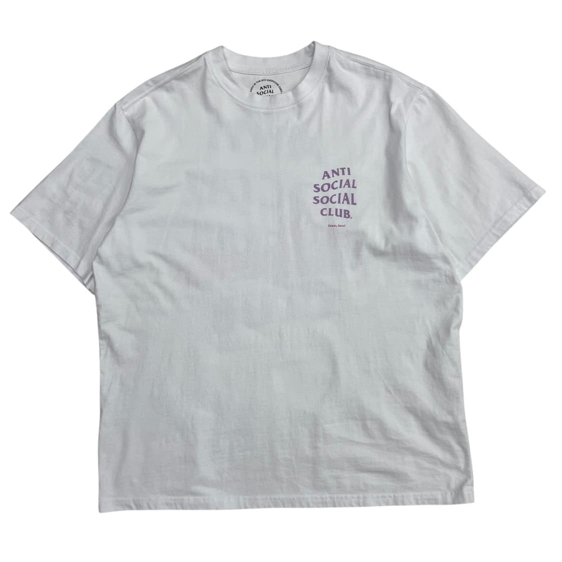 안티소셜클럽 연보라 로고 화이트 반팔 L 상품이미지3