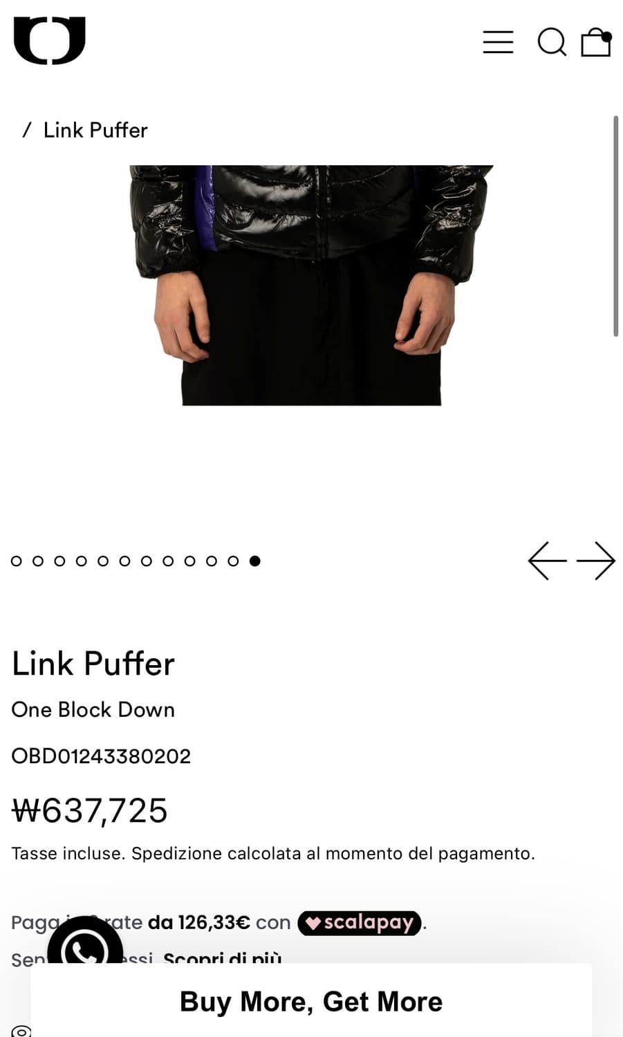 One Block Down 경량패딩 M사이즈 새상품 상품이미지7