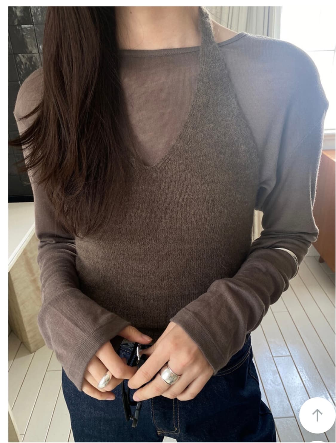 킨다베이지 보첼리 홀터넥 알파카 뷔스티에 상품이미지2