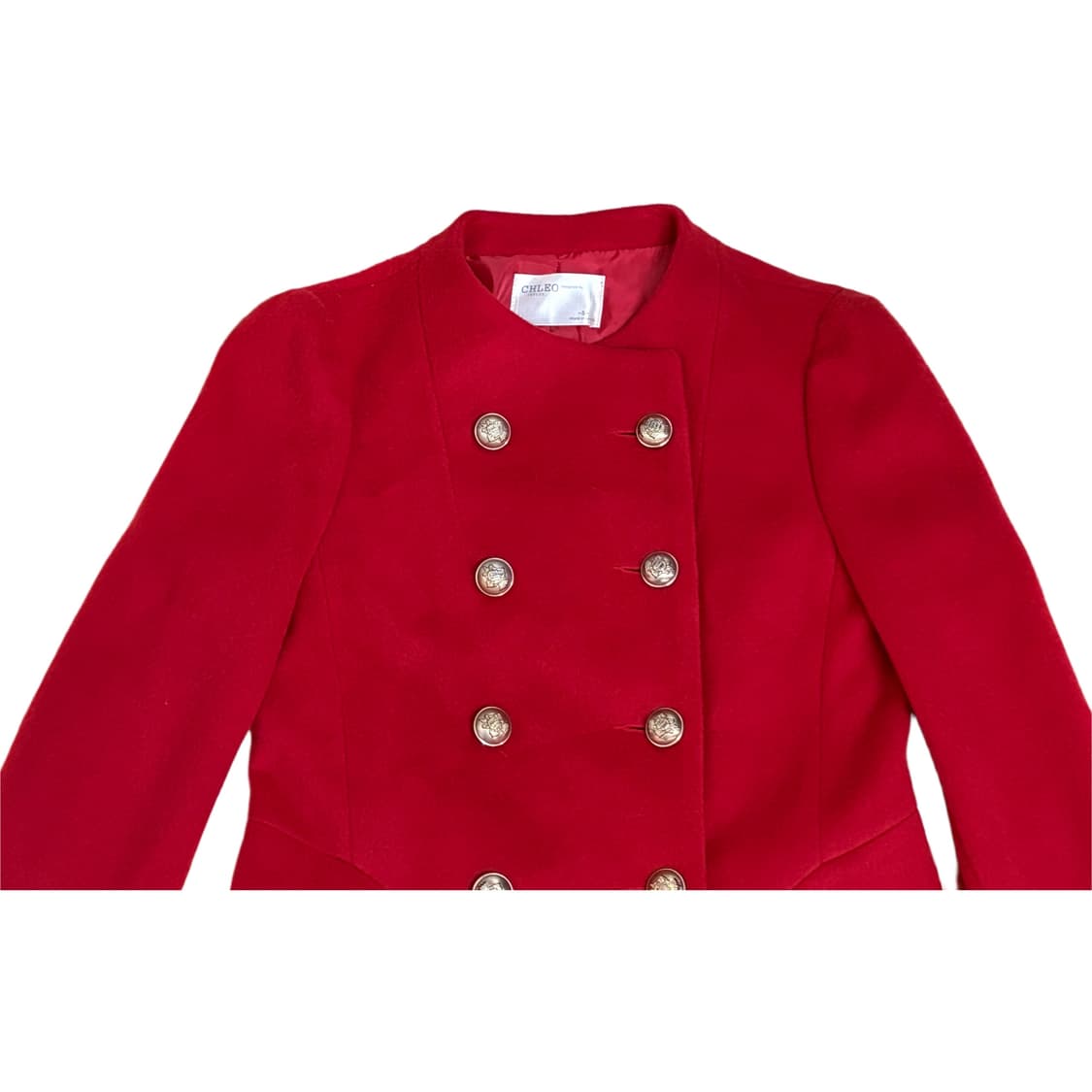 빈티지 클래식 레드 골드 더블 버튼 코트 상품이미지3