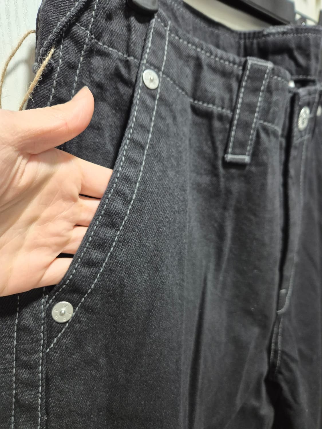 (타임세일)(새상품)트루릴리젼 블랙 와이드 데님 팬츠 상품이미지4