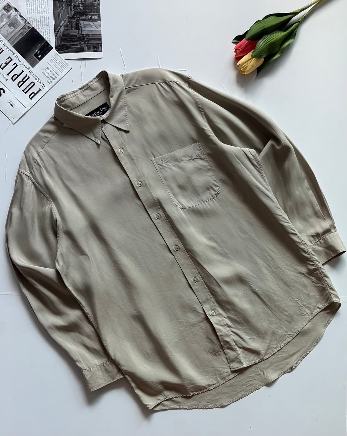 크리스챤 디올 베이지 실크 셔츠 상품이미지1