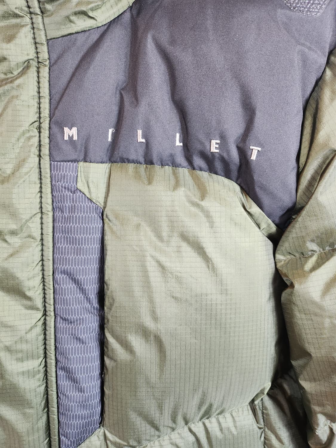 밀레 윈드스토퍼 발열구스패딩 95 M 카키 새제품급 상품이미지4