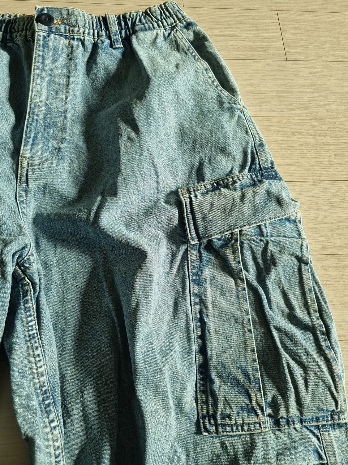 GU 슈퍼 와이드 데님 카고 팬츠 M 상품이미지6