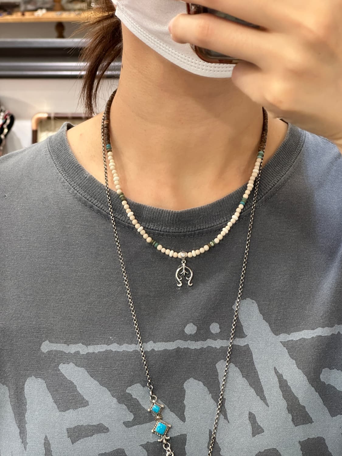 Naja 925Silver Pendant × Agate & Turquoi 상품이미지6