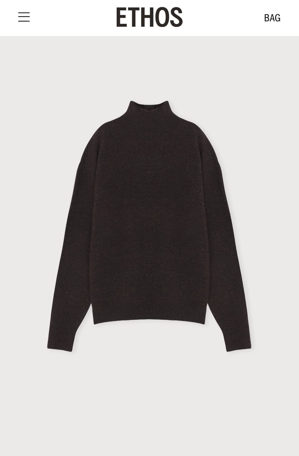 에토스 하프넥 울 니트 브라운 상품이미지1