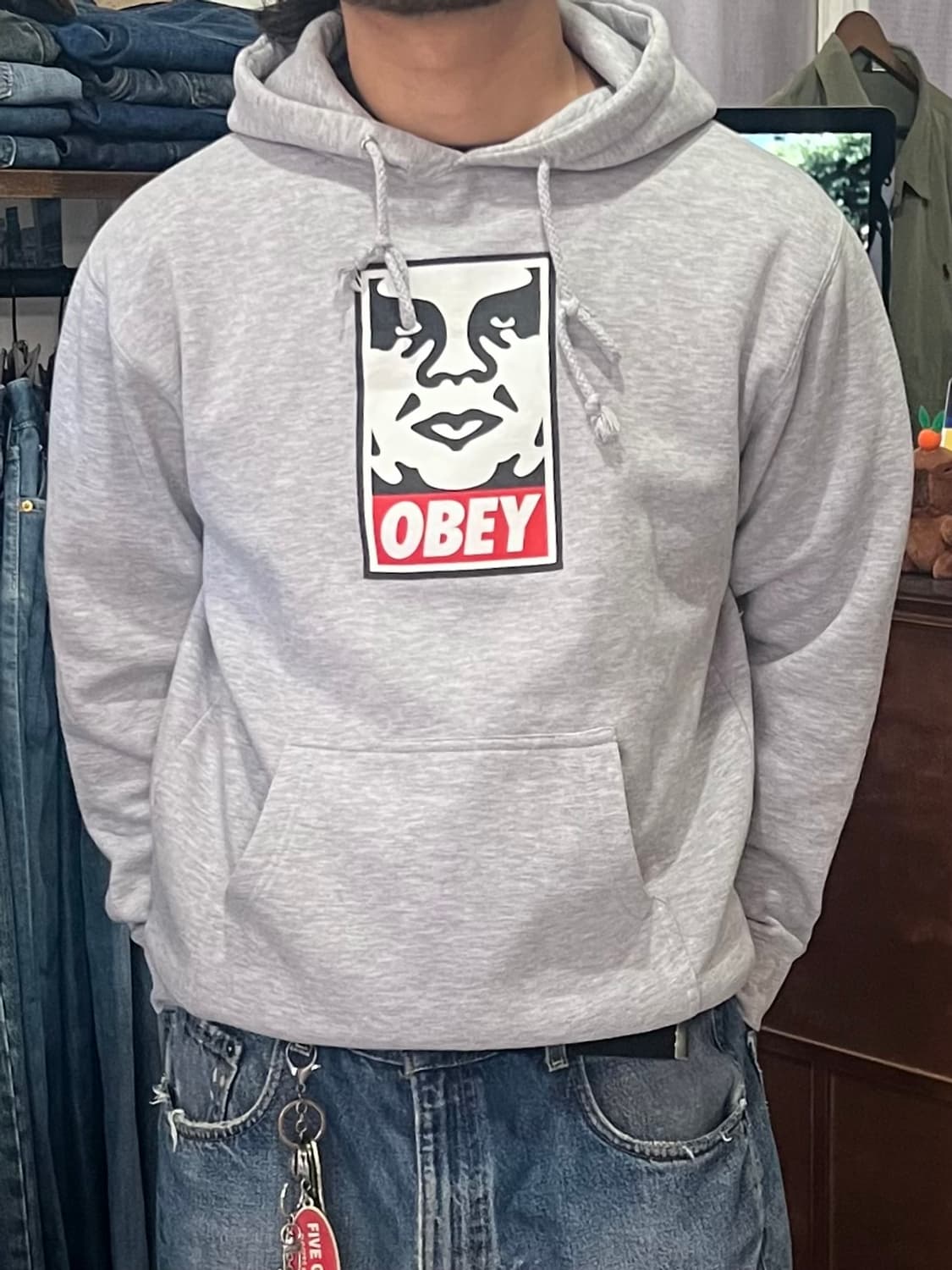 오베이 그레이 후드 M 상품이미지2