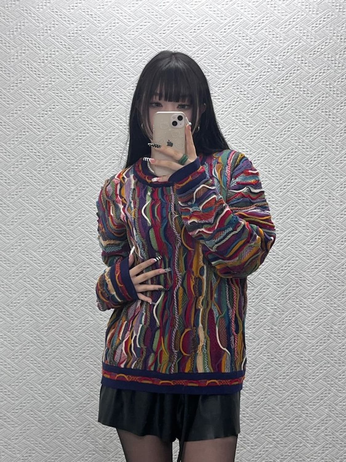 림노스 보헤미안 에스닉 펑크 인디언 울 뜨개 니트 M C10131 상품이미지2