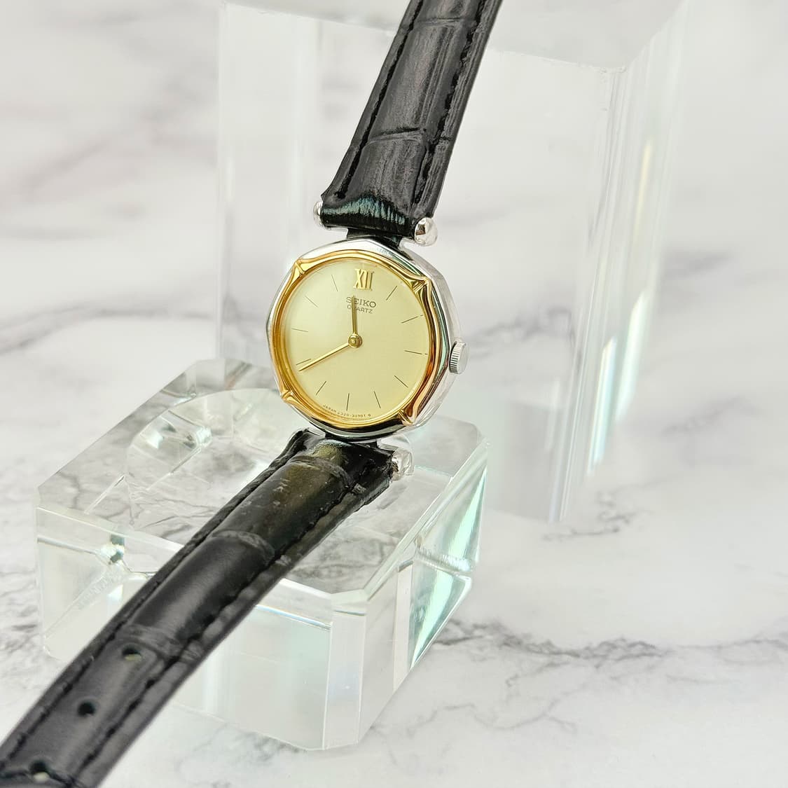 70s80s 빈티지 세이코 플라워 베젤 콤비 로마다이얼 워치 상품이미지5