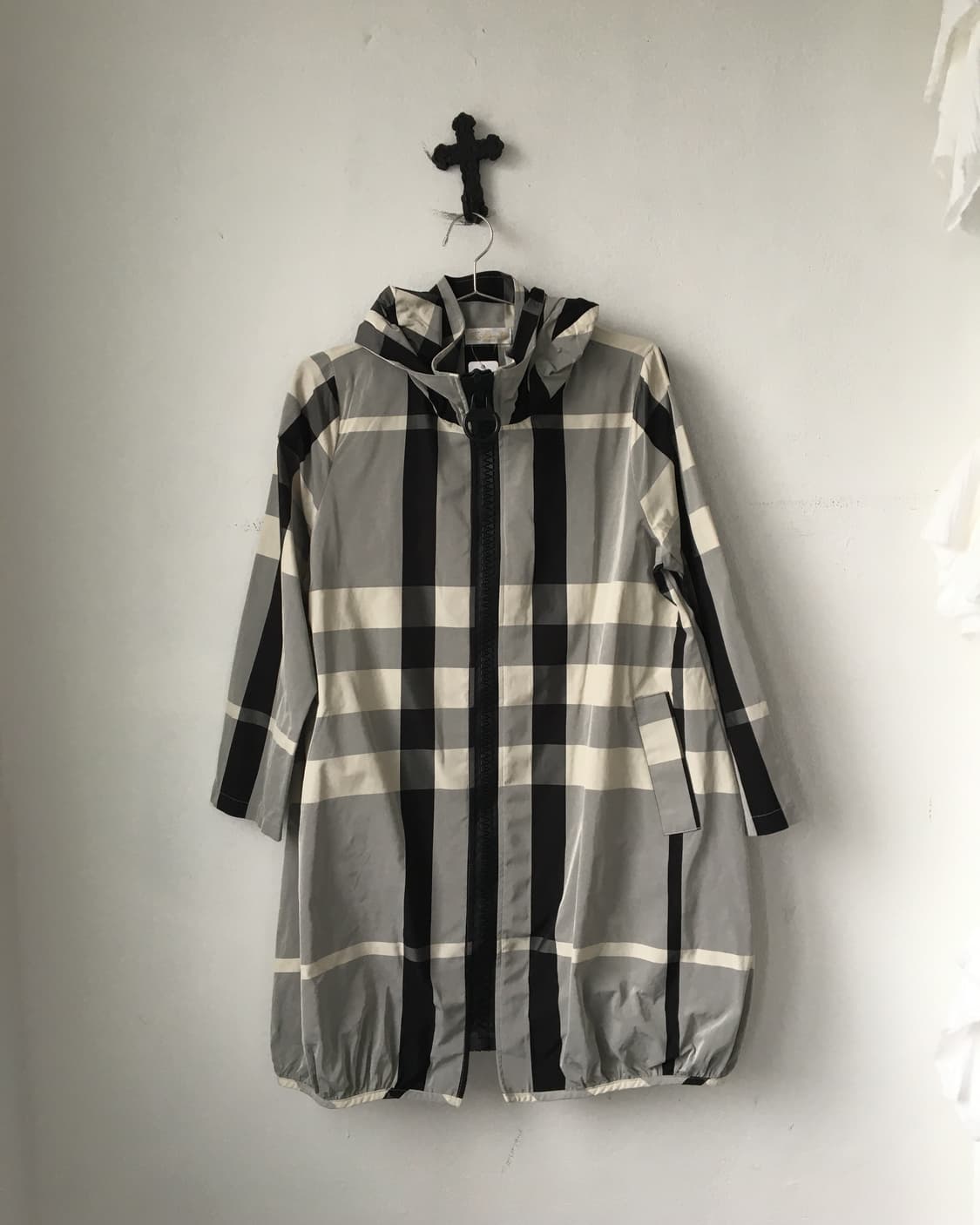 Check pattern balloon fit hood long jack 상품이미지2