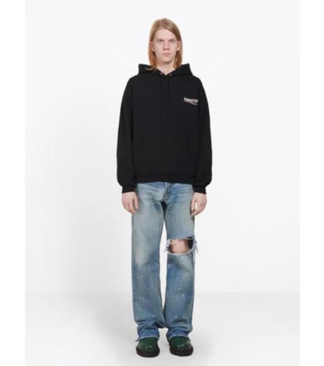 발렌시아가 22FW 웨이브로고 후드티 상품이미지1