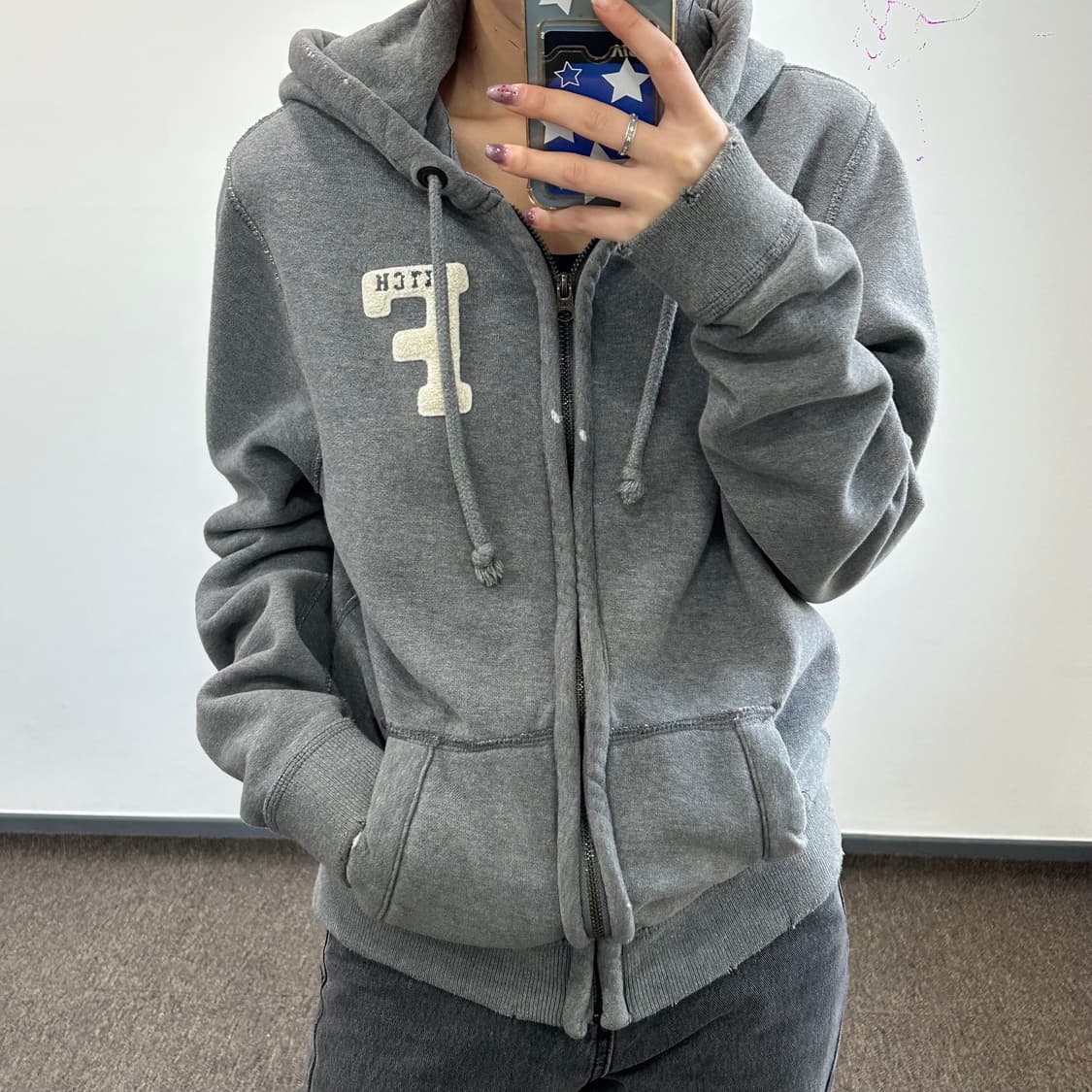 Abercrombie 아베크롬비 F로고 그레이 후드집업 상품이미지1