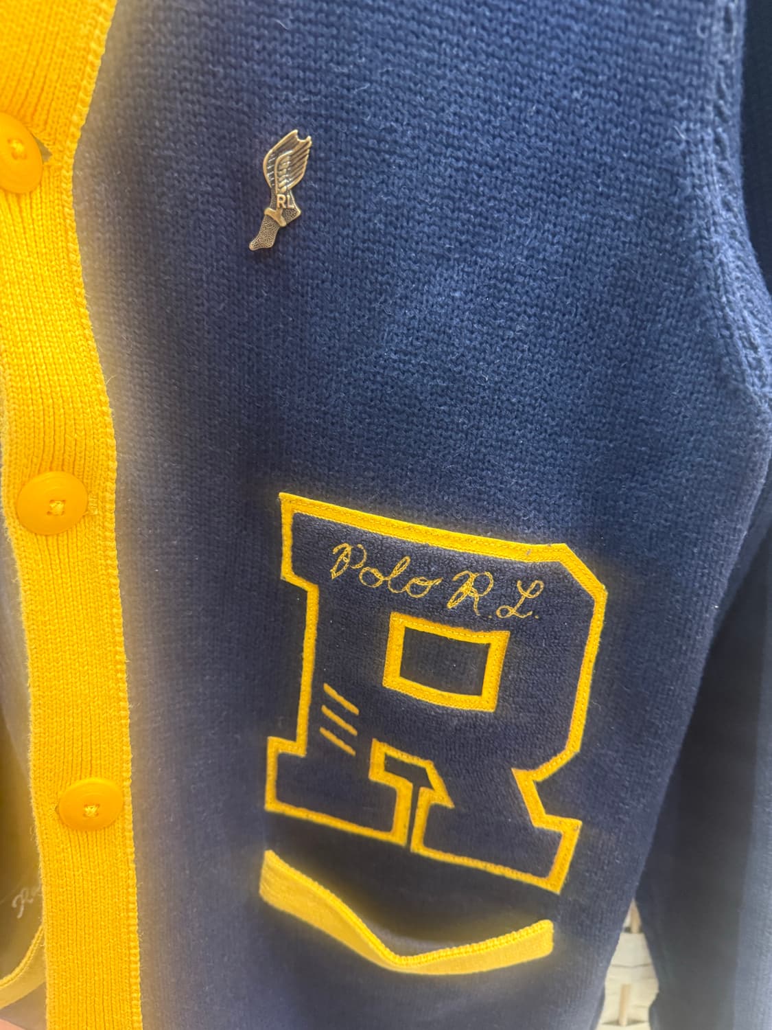 105 정품 폴로 랄프로렌 린넨핀 레터맨 가디건 팝니다 상품이미지4