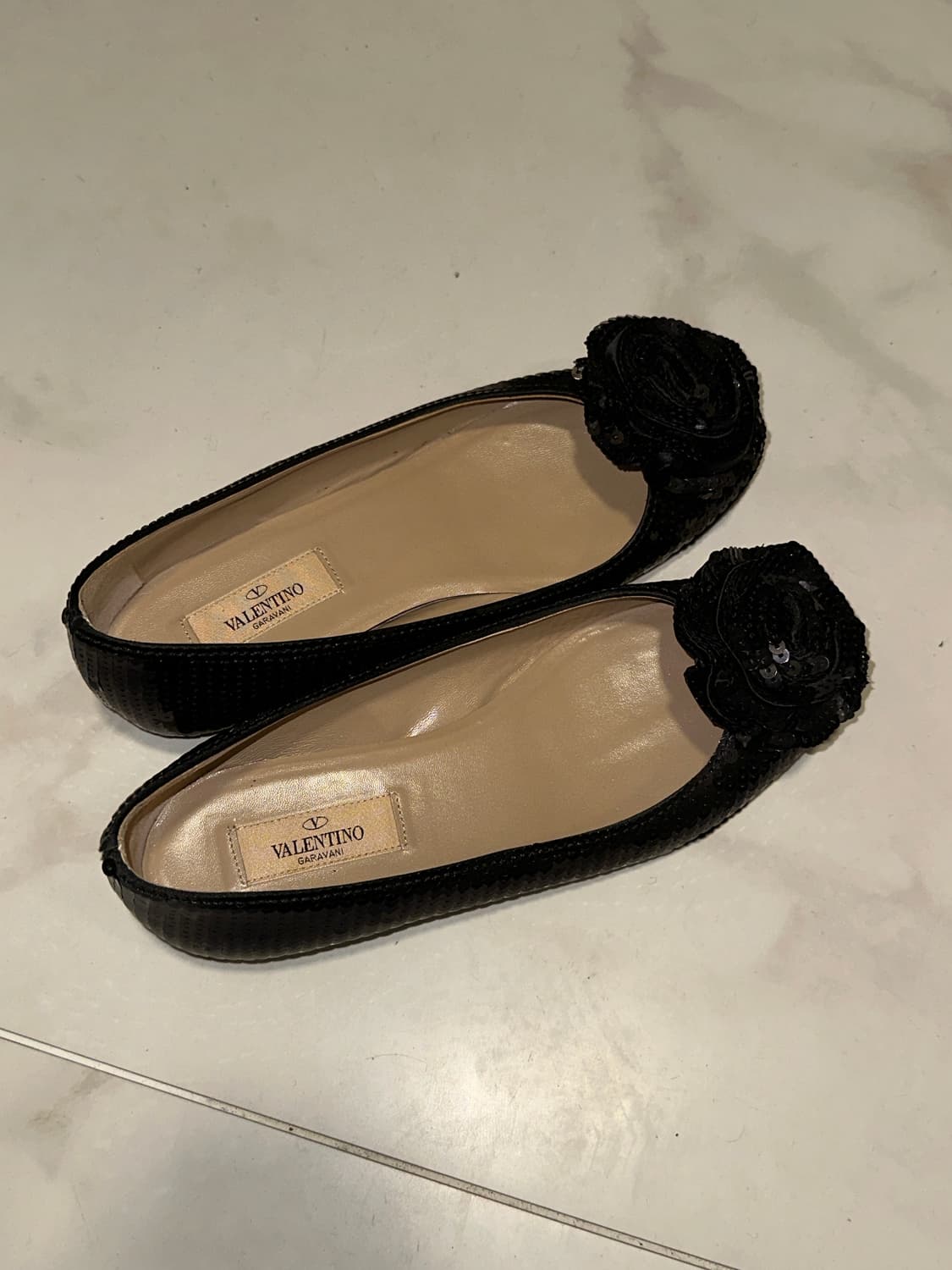 valentino 스팽글 꽃 플랫슈즈 상품이미지2