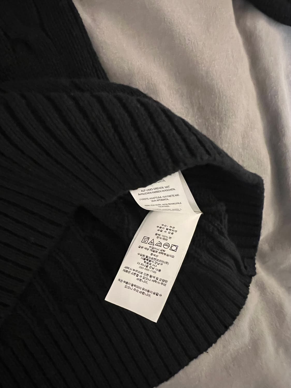 폴로 랄프로렌 케이블 괘배기 니트 블랙 S 상품이미지4