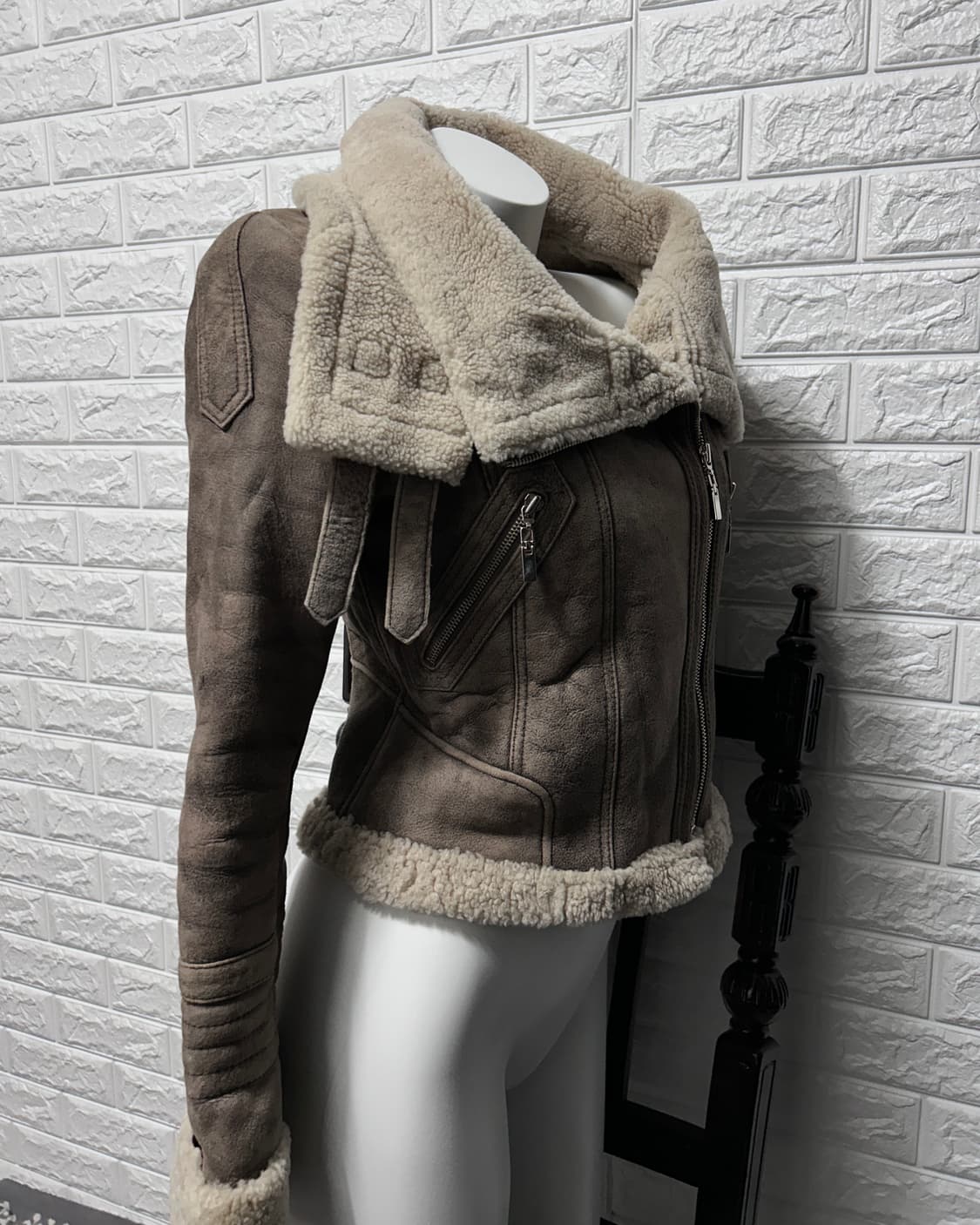 Baby Lamb Double High-Neck Shearling Jk 상품이미지2