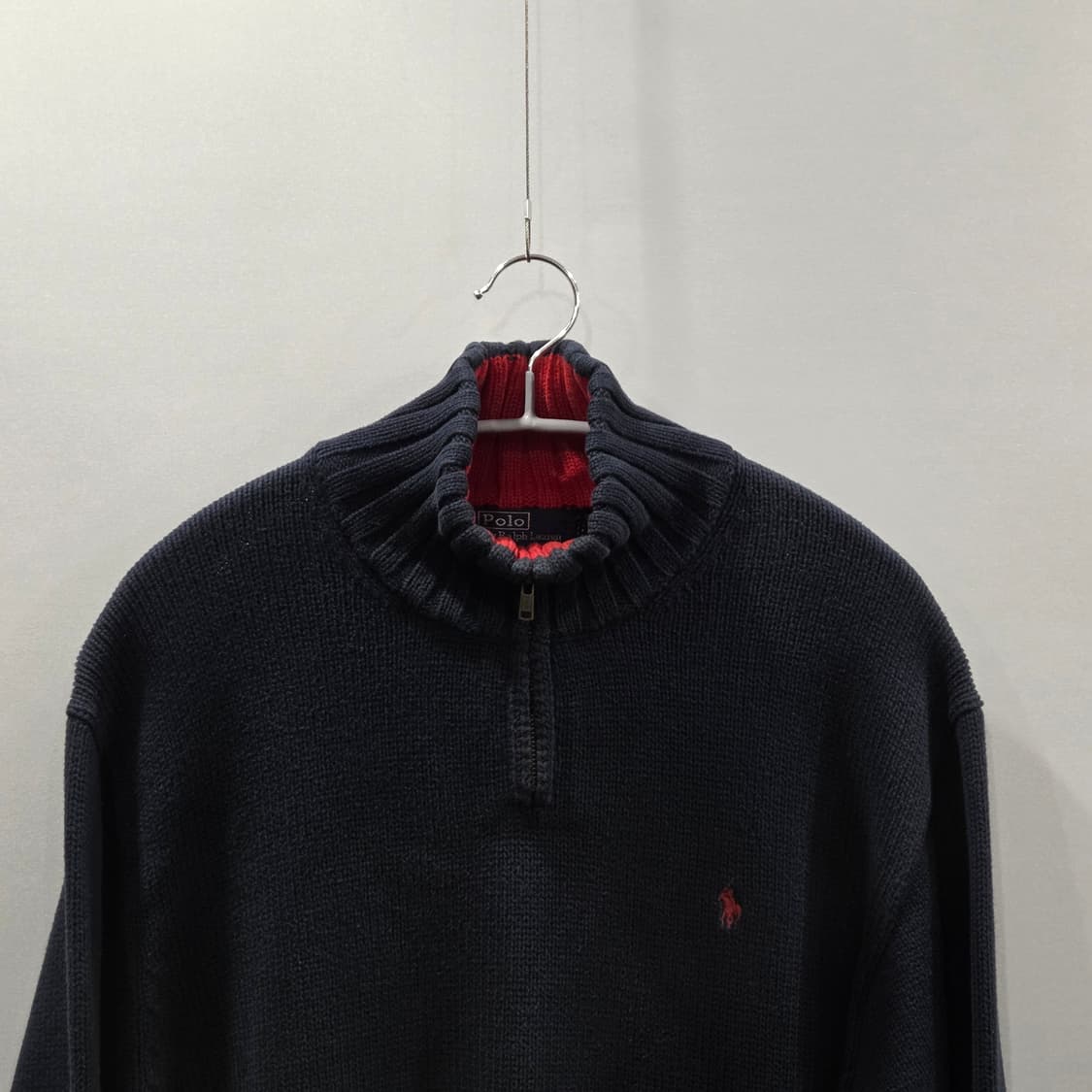 폴로랄프로렌 코튼 풀오버 하프집업 니트 네이비 XL 상품이미지2