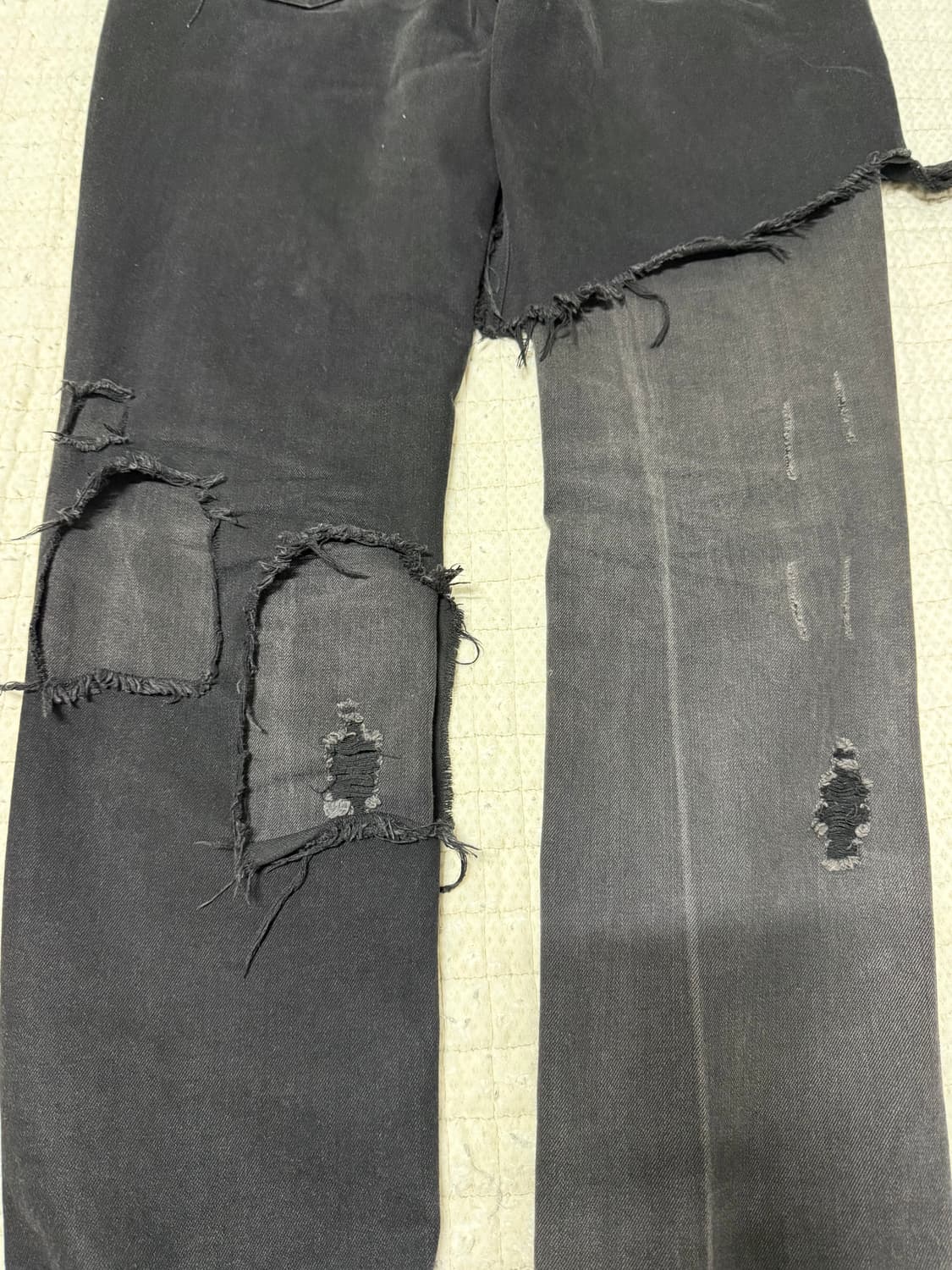 [32] 19aw 라프시몬스 디스트로이드 레이어드 진 흑청 상품이미지4