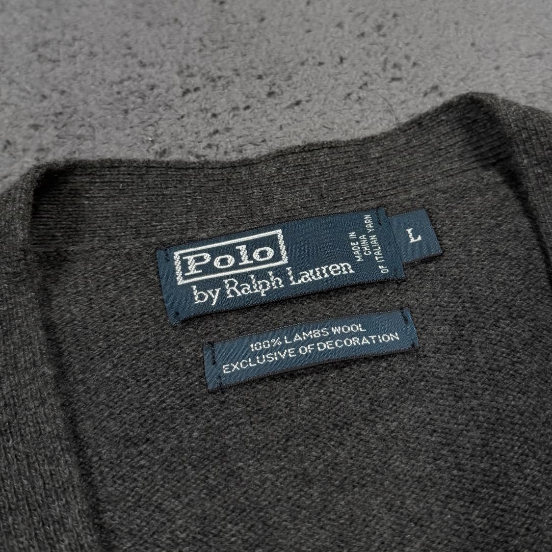 폴로 램스울 그레이 니트 가디건 상품이미지3