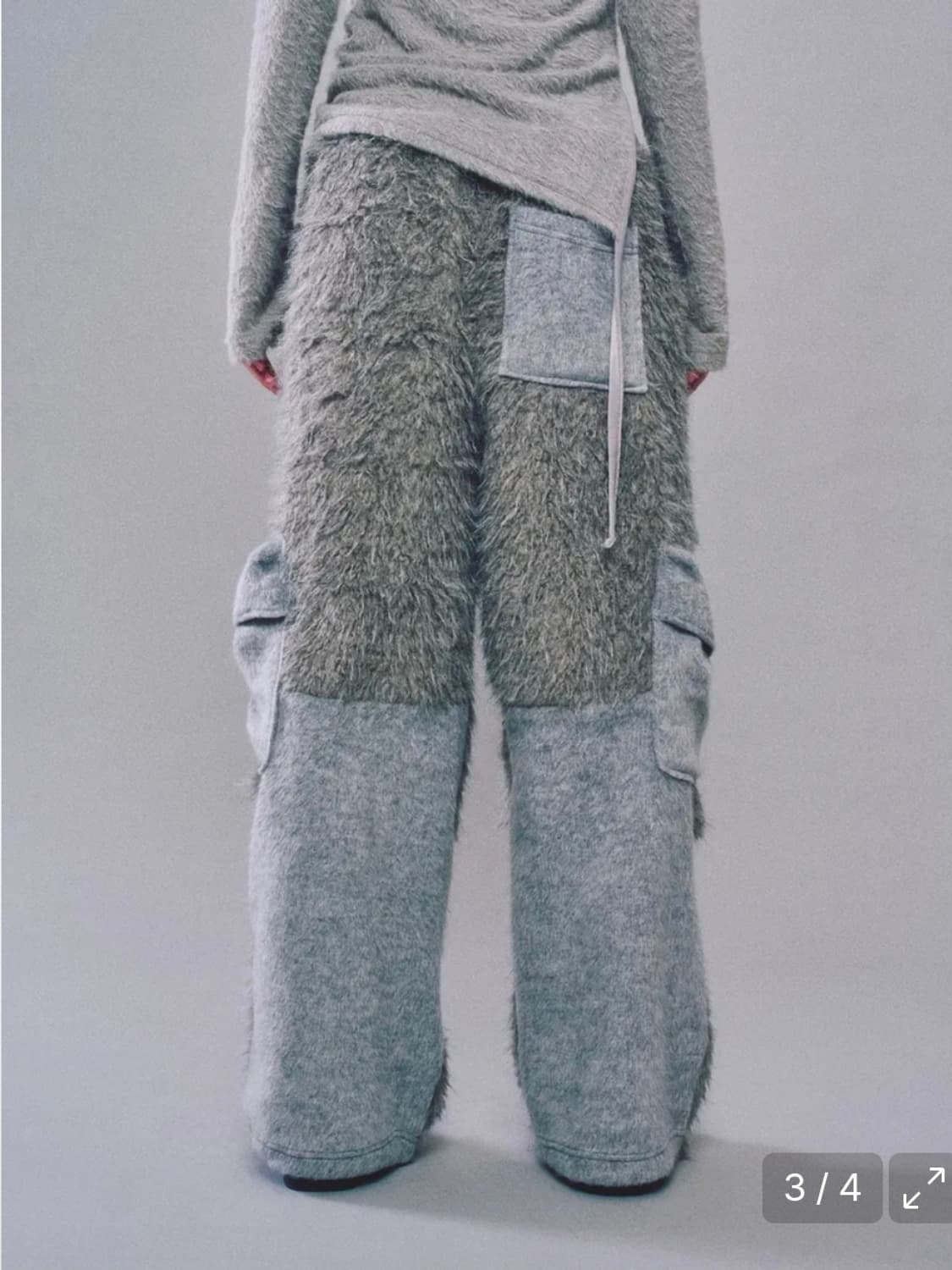 somsoc BAIL FUZZY CARGO PANTS_GREY 상품이미지2