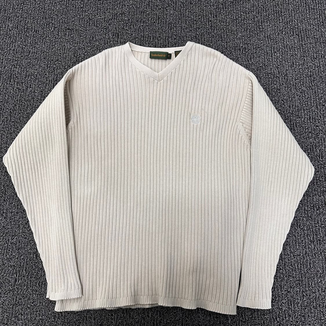 Timberland 팀버랜드 V넥 니트 아이보리 M 상품이미지1