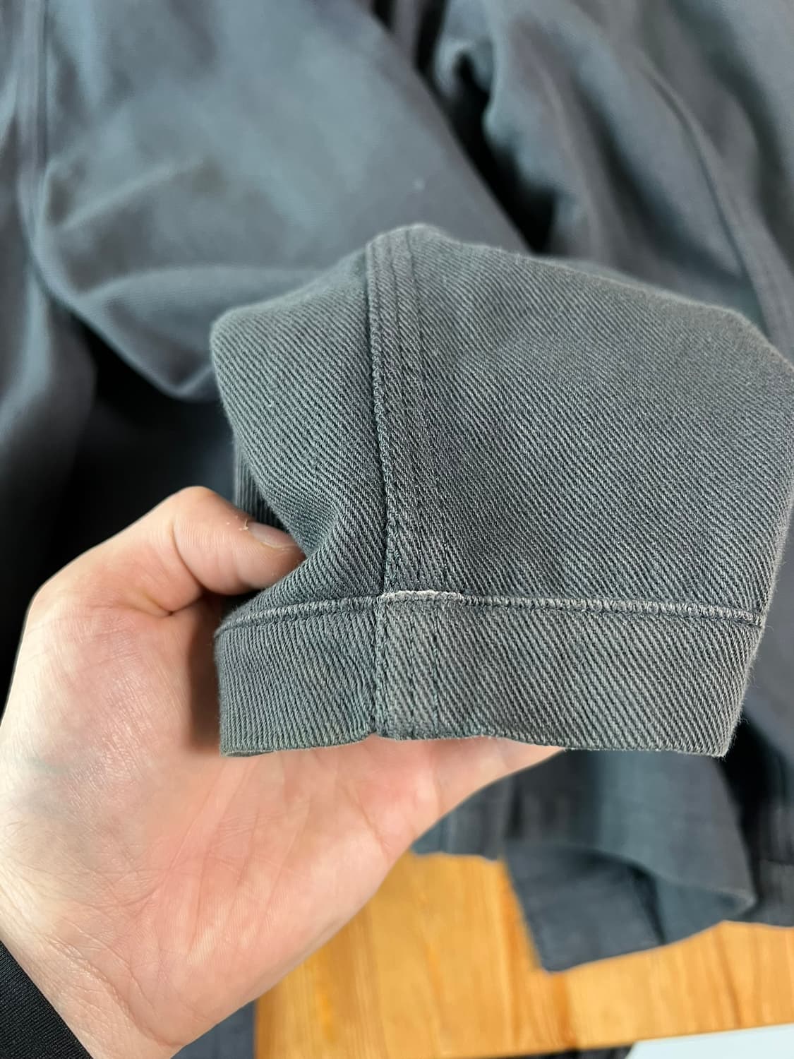 르메르 데님 스탠드 칼라 오버셔츠 징크 상품이미지8