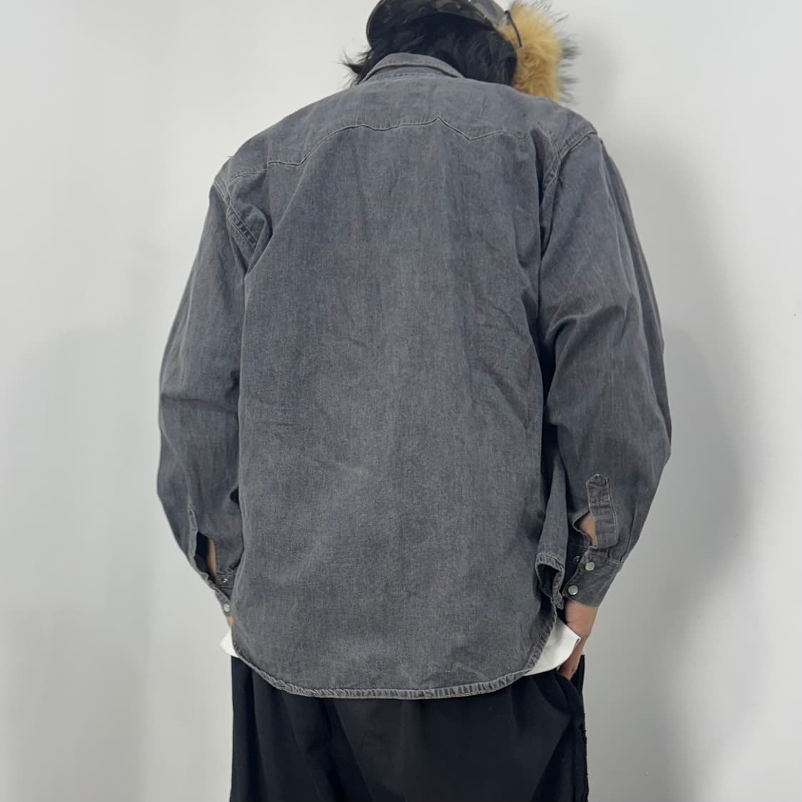 Vtg Black Denim Shirts 상품이미지4