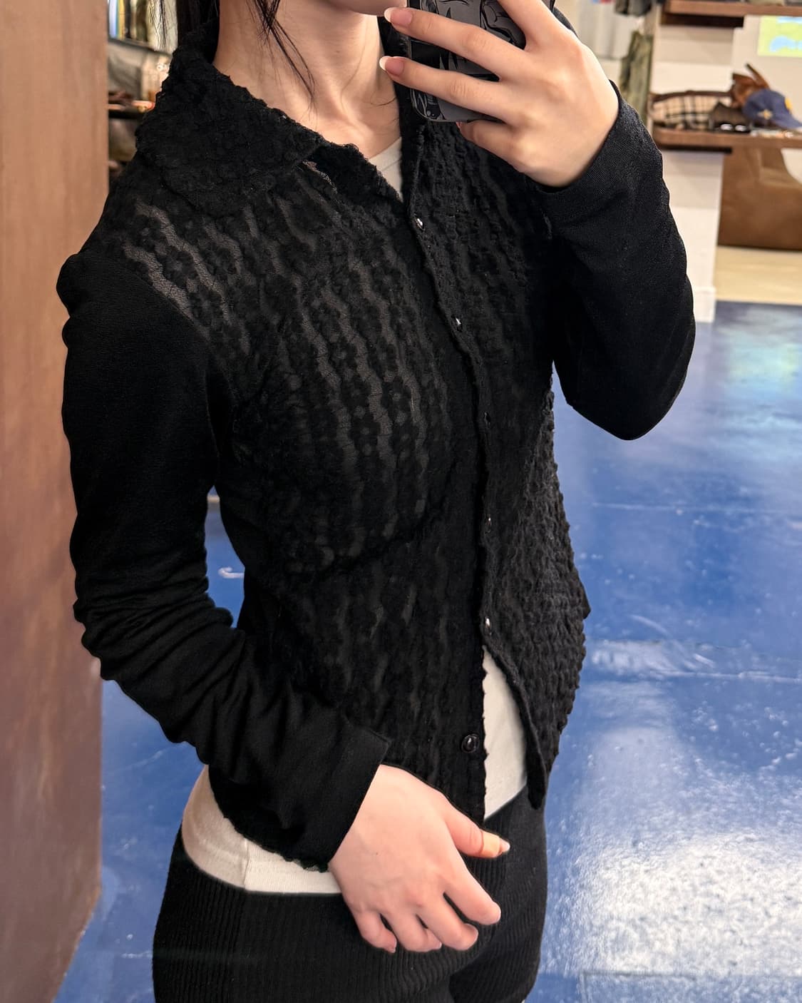 Jpn Lest rose 믹스 카라 셔츠 상품이미지2