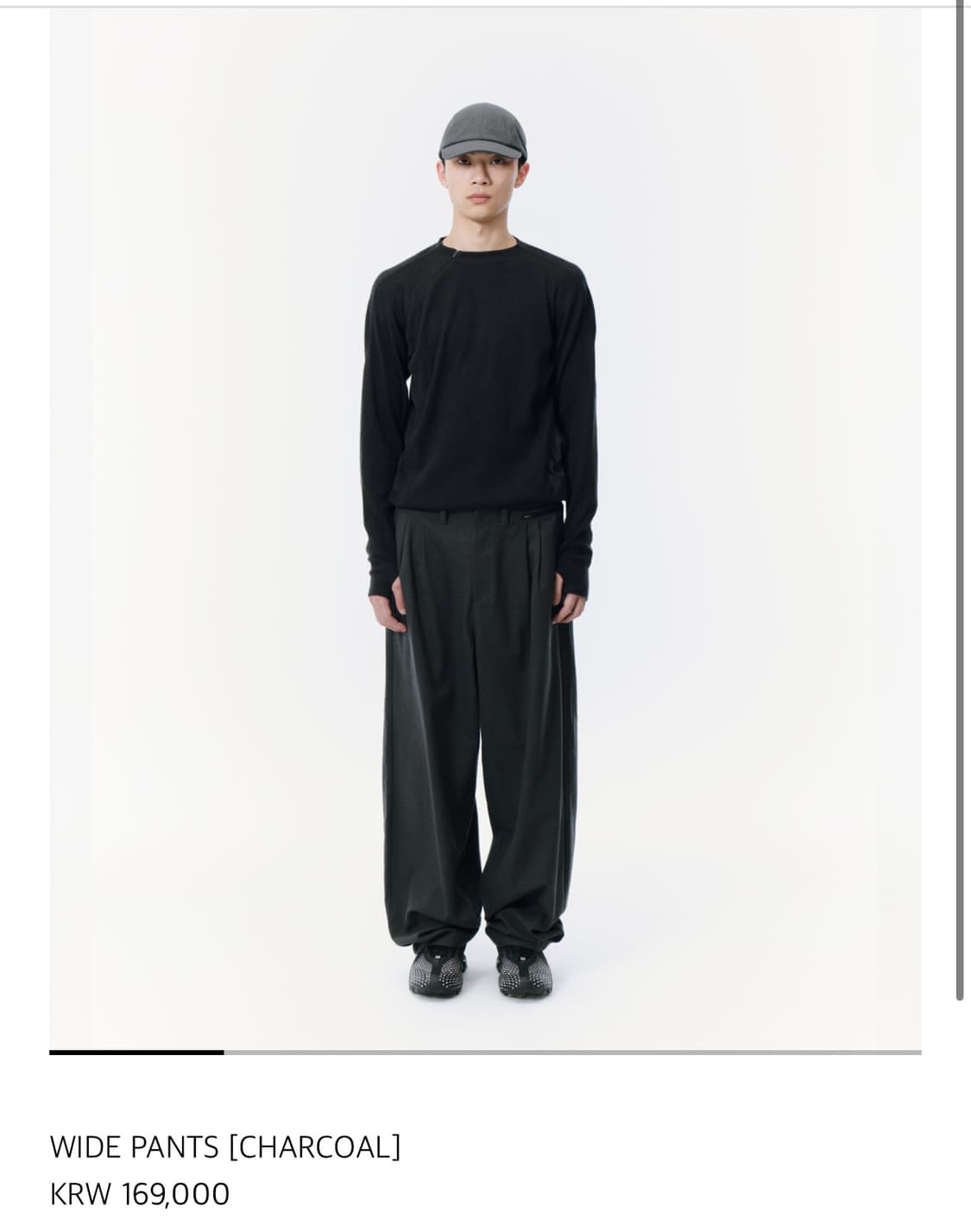 [2, 구매] 산산기어 와이드 팬츠 차콜 상품이미지1