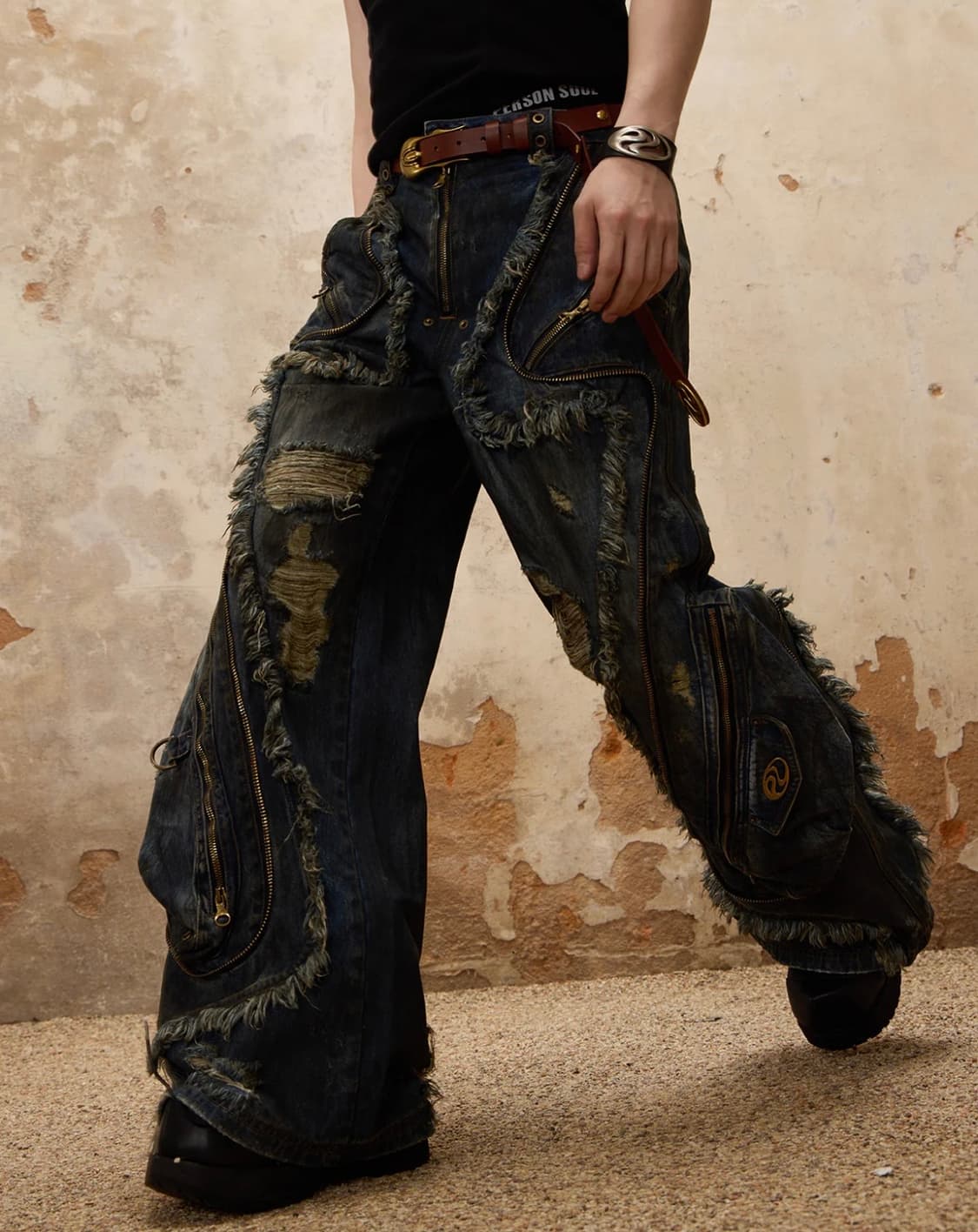 PERSONSOUL ALIENS DIRTY RIPPED DENIM 상품이미지1